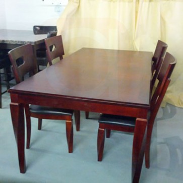 Cherry Red Wood w/6 Chairs