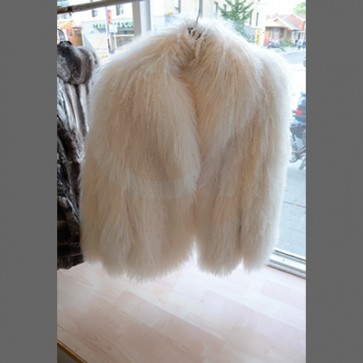 White Mongolian Lamb Long Fur Coat