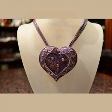 Purple Enamel Heart - Fashion Jewellery Pedendants