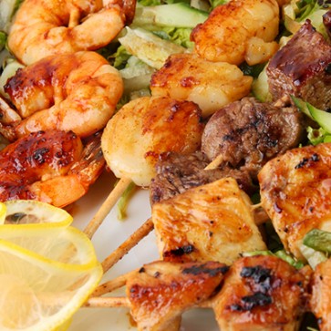 Veal Tenderloin with Shrimp Kabob - Mixed Menu